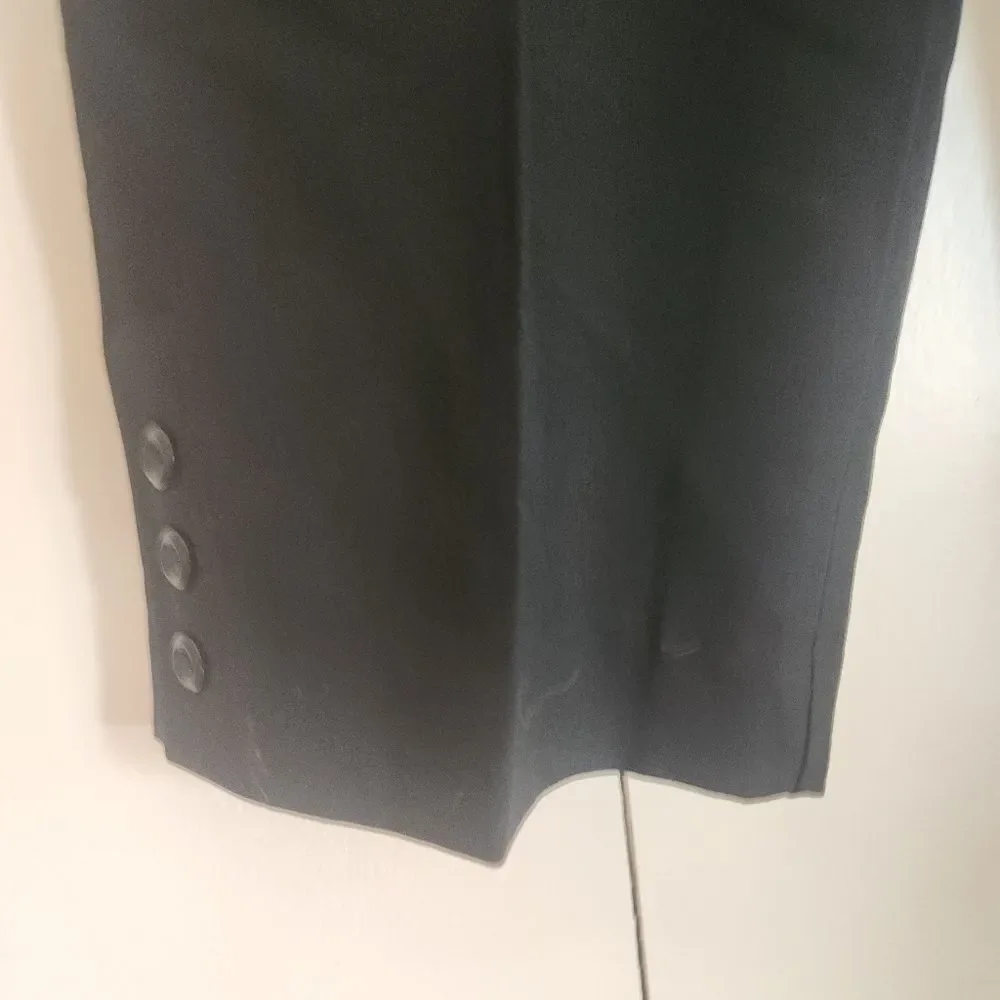 P39 Zac & Rachel black cropped dress pants pockets button detail @ cuffs - Picture 8 of 15